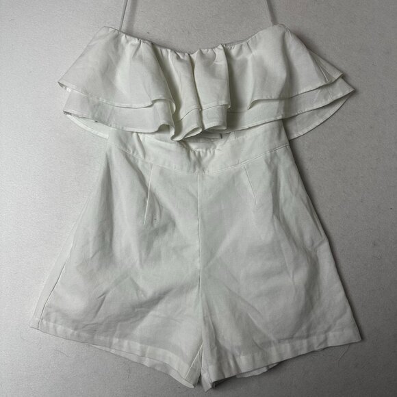 Hello Molly Sunset Glowing Playsuit Layered Ruffle Strapless Romper‎ Size 6 - Picture 1 of 6